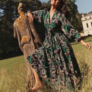 Boden Amelia Floral Paisley Cotton Maxi Dress New Size 6